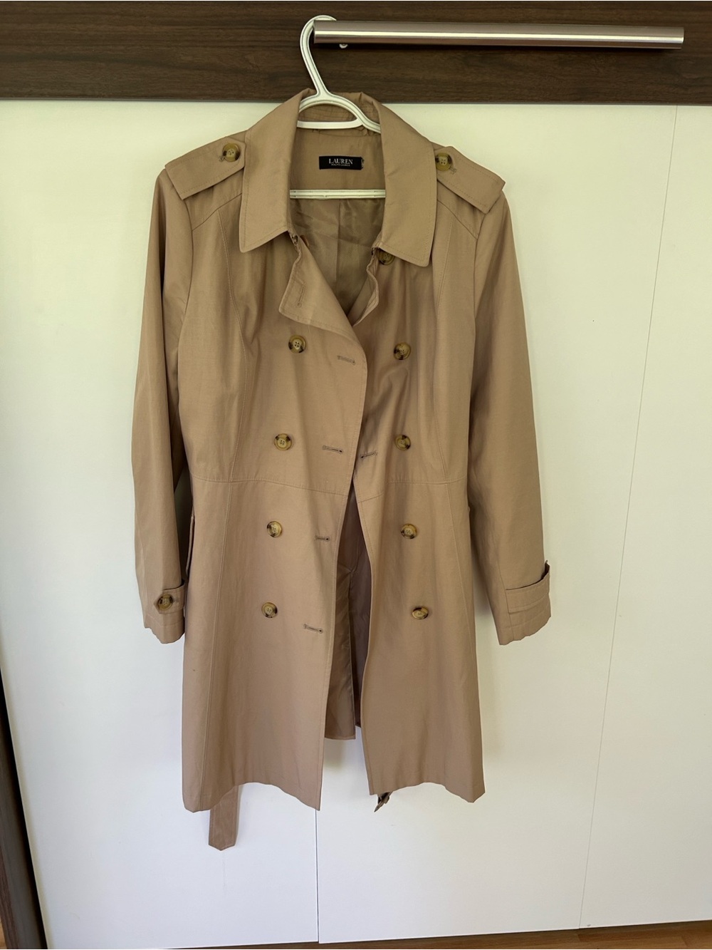 Ralph Lauren Tan Double-Breasted Trench Coat